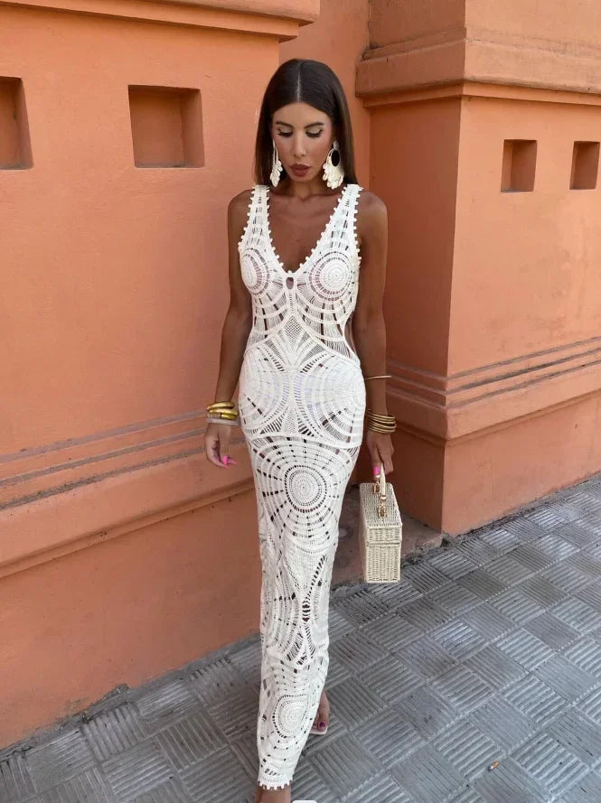 Chloe – Crochet Bodycon Maxi Dress