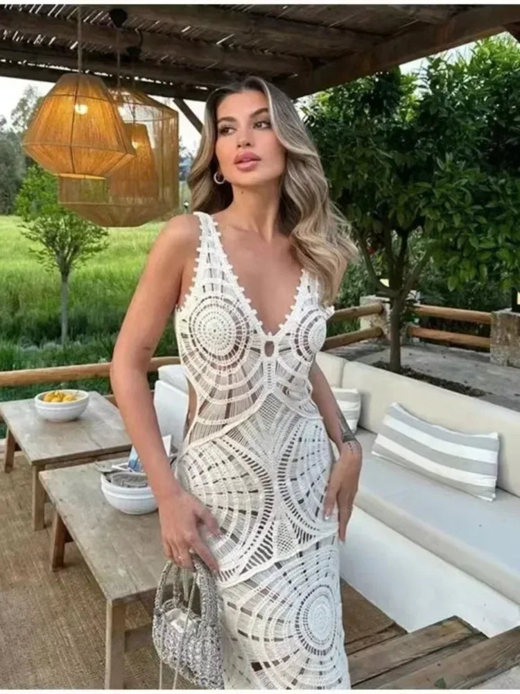 Chloe – Crochet Bodycon Maxi Dress