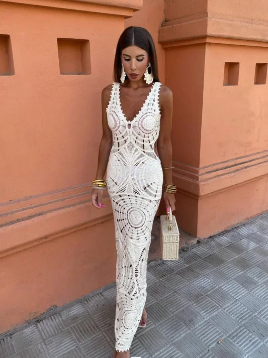 Chloe – Crochet Bodycon Maxi Dress